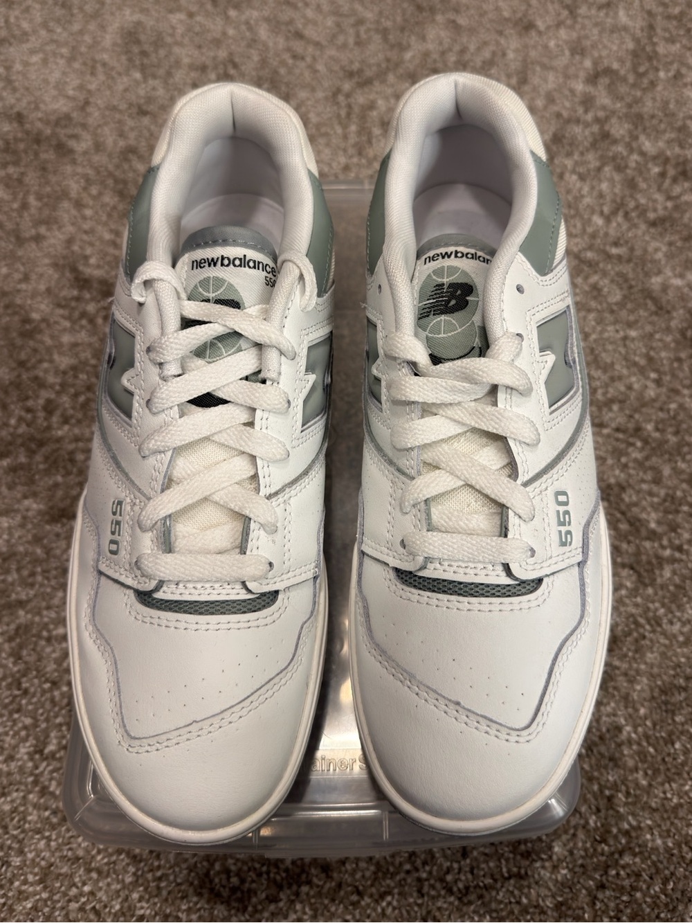 New Balance 550 Women's White and Sage Green Sneakers